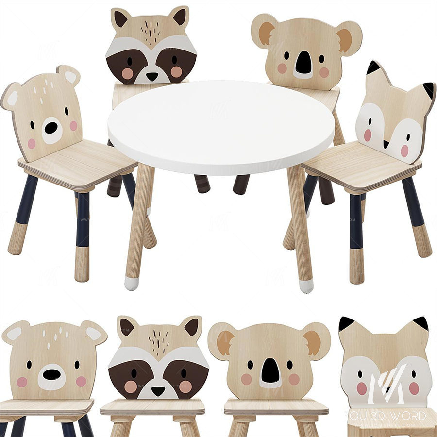 Tender Leaf Forest Table and Chair for Children